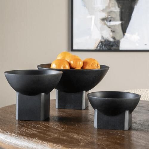 By-Boo Houten schaal Bora small black