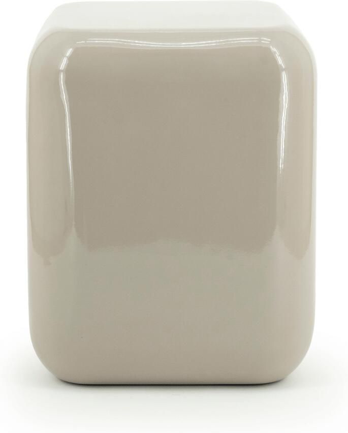 By-Boo Poef Bijzettafel Dixon 34 x 34cm Taupe Vierkant