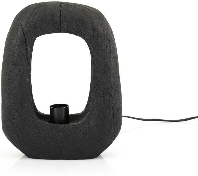 By-Boo Tafellamp Gibs Hout 30cm hoog Zwart