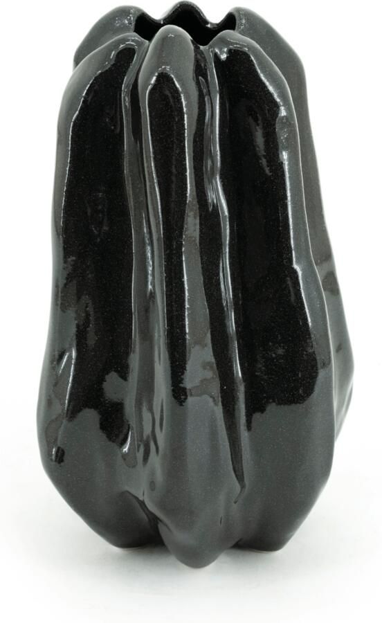 By-Boo Vaas Alba 25cm hoog Zwart