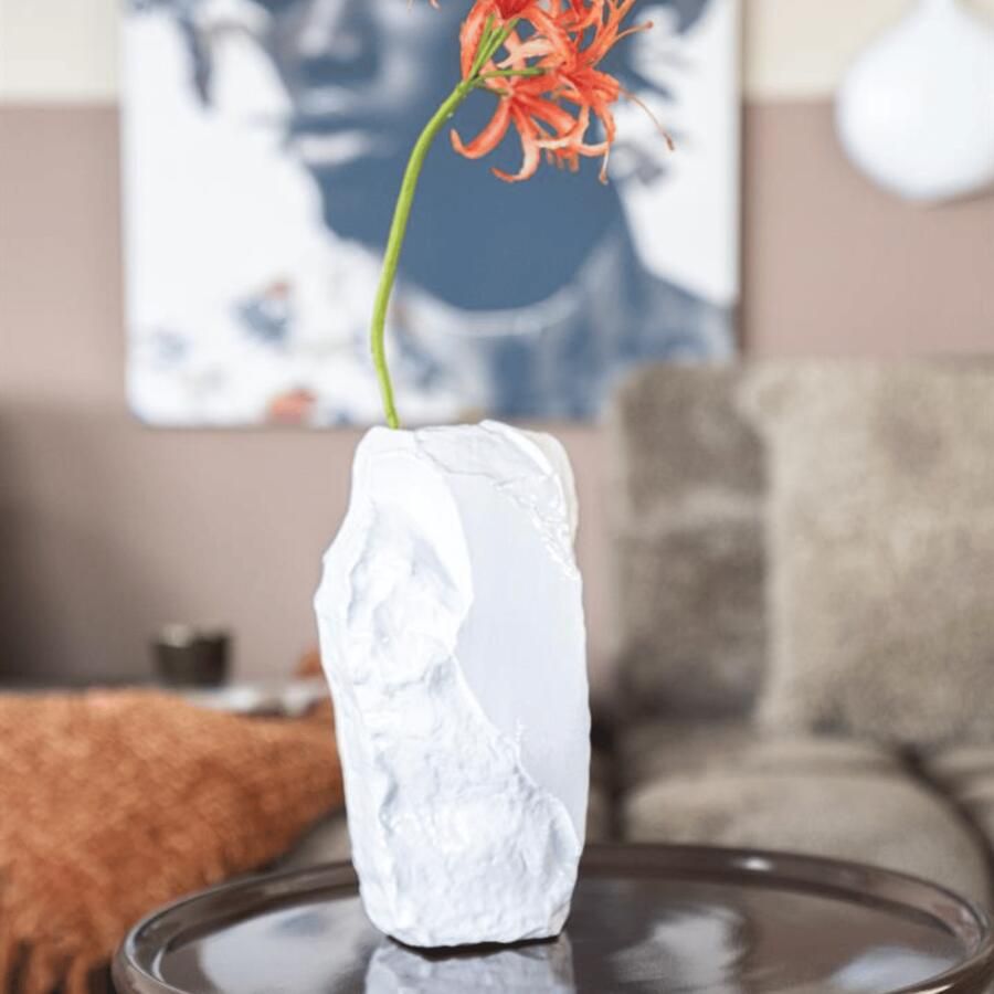 By-Boo Vaas Pedra 27cm hoog Wit