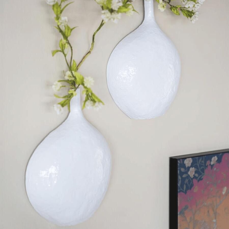 By-Boo Wanddecoratie Rodar 30 x 24cm Wit