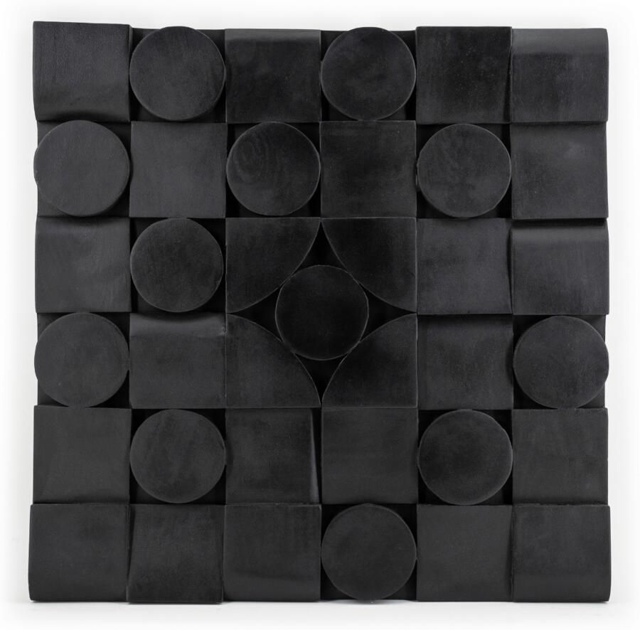 By-Boo Wandpaneel Hills Mangohout 60 x 60cm Zwart