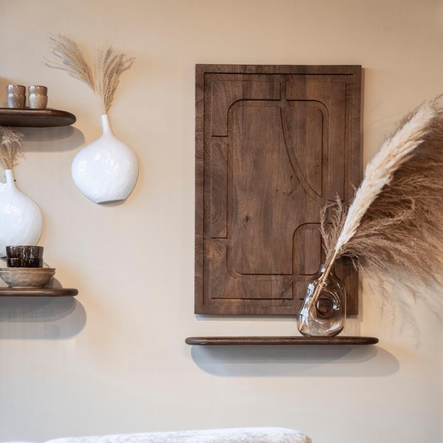 By-Boo Wandpaneel Kuzai Mangohout 90 x 60cm Bruin