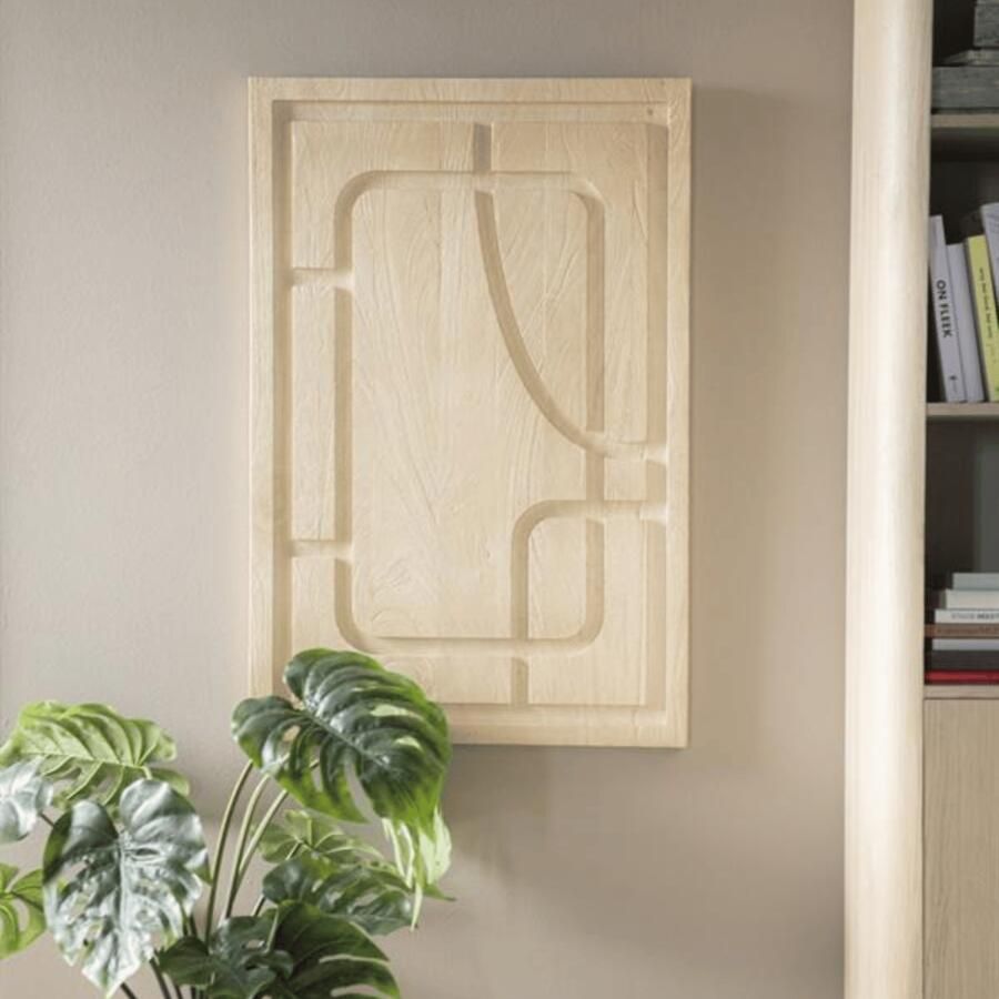 By-Boo Wandpaneel Kuzai Mangohout 90 x 60cm Naturel