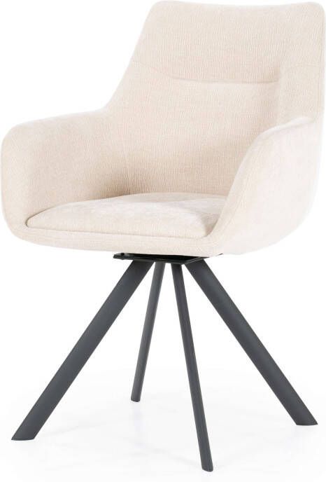 By-Boo Eetkamerstoel Bliss with armrest beige