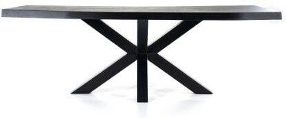 Eleonora Eettafel 'Jasmijn' Boomstam Eiken kleur Zwart 200 x 100cm