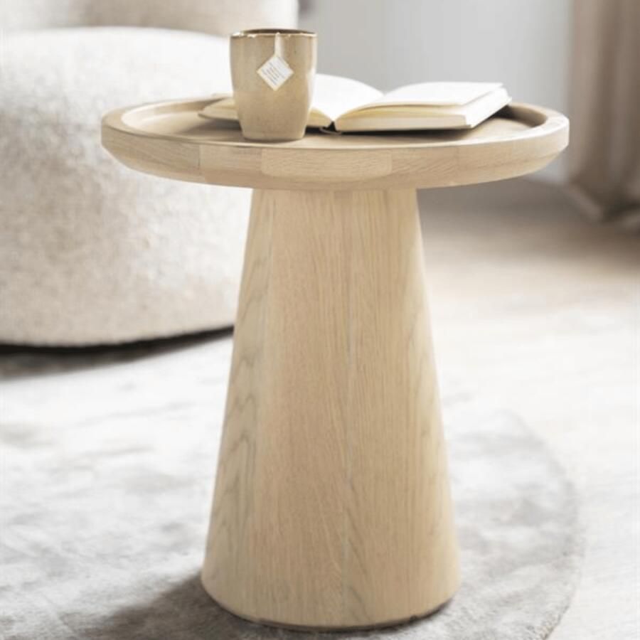 Eleonora Bijzettafel Leia Eikenhout 46cm Naturel Rond - Foto 2