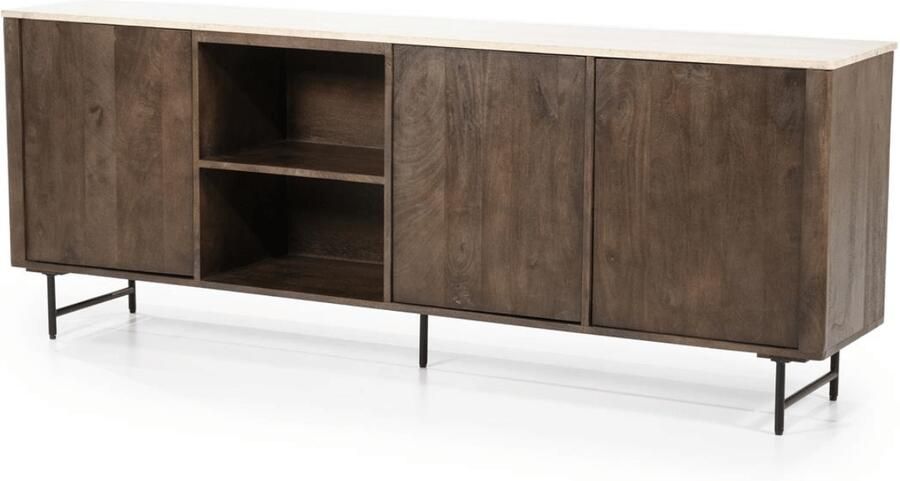 Eleonora Dressoir Lio Mangohout en Travertin 200cm Bruin - Foto 2