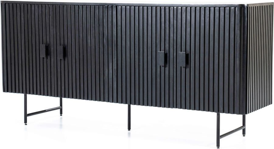 Eleonora | Dressoir Remi 4-drs. zwart | Woonkamer meubels | Dressoir