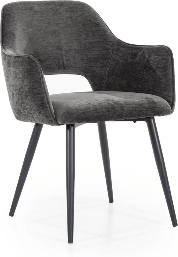 Eleonora Eetkamerstoel Esmee antraciet | met armleuningen