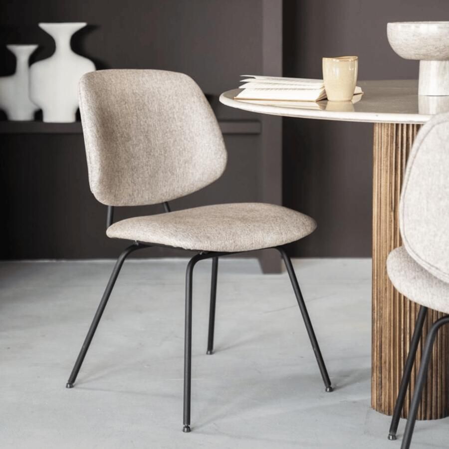 Eleonora | Stoel Lynn beige fletcher | Zitmeubels eetkamer | Eetkamerstoel
