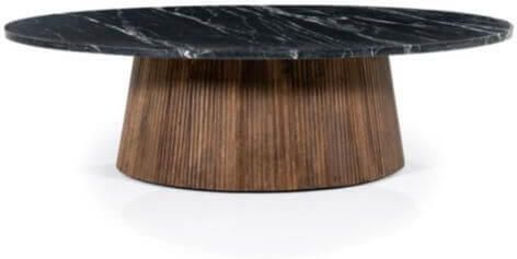 Eleonora Ovale Salontafel Maxim Mangohout en marmer 120 x 70cm Zwart Ovaal - Foto 3