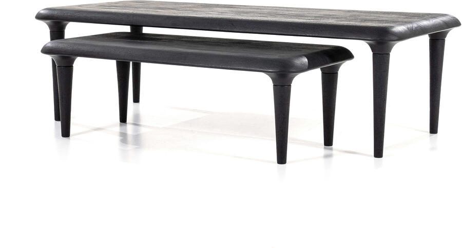 Eleonora Salontafel set Jiska 130x60 90x45 zwart
