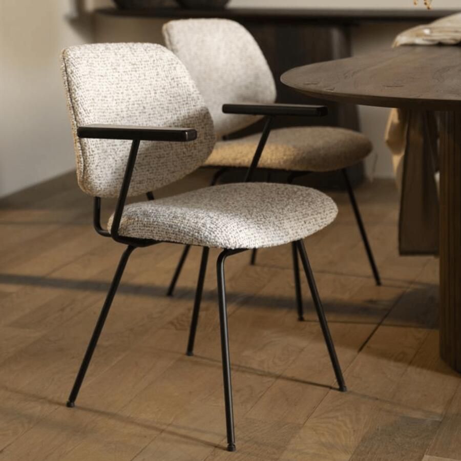 Eleonora Eetkamerstoel Jon Met armleuning Beige - Foto 2