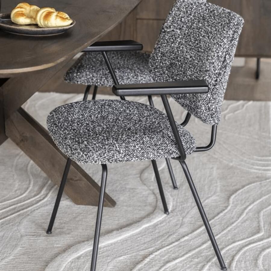 Eleonora Eetkamerstoel Jon Met armleuning Zwart