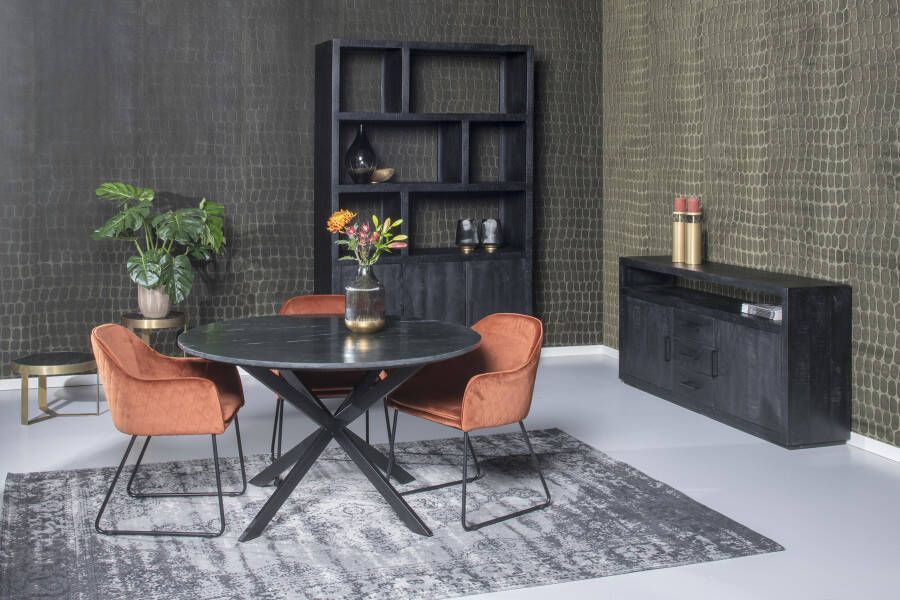 Livingfurn Eettafel marmer Jacky | Black 110 cm