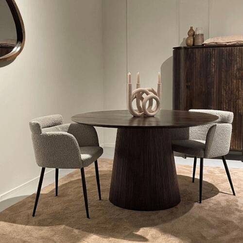 Livingfurn | Eettafel Salvator Walnut 130cm | Eettafels | Eettafel - Foto 5