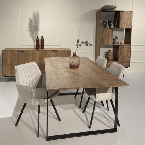 Livingfurn Eetkamertafel Valdez U poot Mango Hout 200 cm Bruin - Foto 2