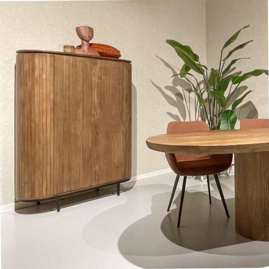 Livingfurn Kabinetkast Noor Natural 150cm Mangohout Gecoat Staal - Foto 2