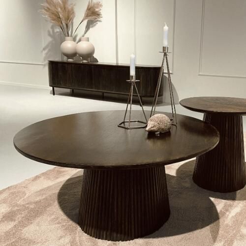 Livingfurn | Salontafel Salvator Walnut 80cm | Woonkamertafels | Salontafel - Foto 4