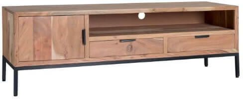 Livingfurn TV Meubel Oslo Acasia 140 cm Acasia Gecoat Staal