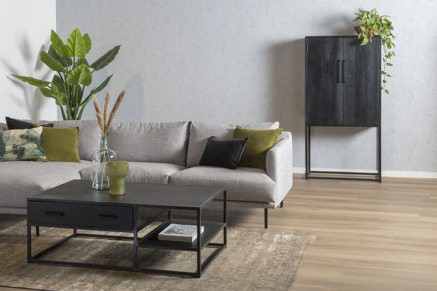 Livingfurn Salontafel | Kala | 120x70 cm | mangohout met staal | zwart - Foto 4