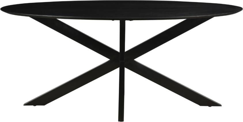 Livingfurn Ovale eettafel Oslo Acasia Black 180 cm