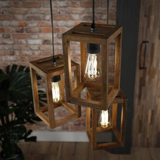 Max Wonen Mangohouten Hanglamp | New Orleans getrapt | 3L