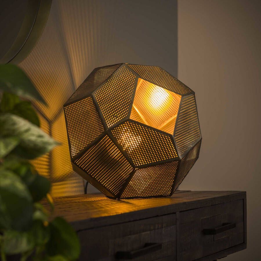 Max Wonen Tafellamp hexagon| Antiek koper finish