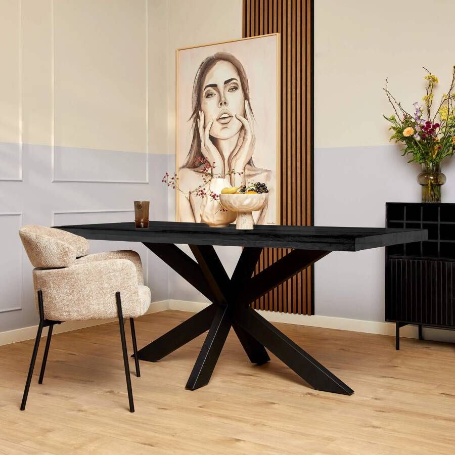 Starfurn Mangohouten eettafel Denver Black | 200 cm