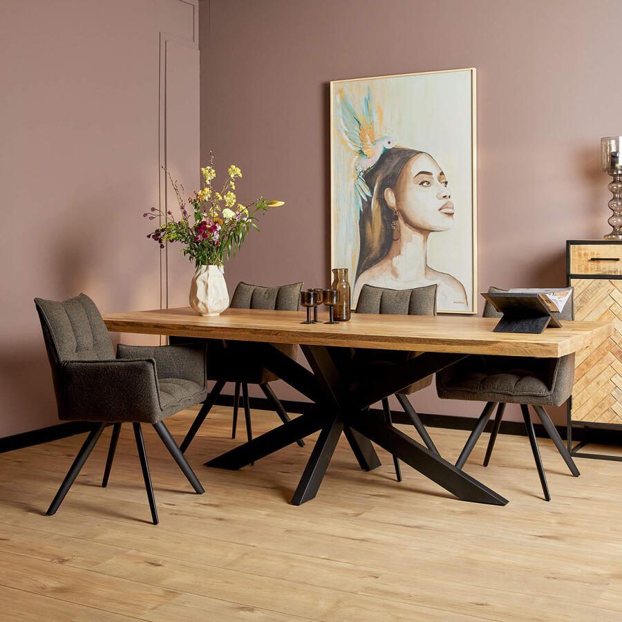Merkloos Sans marque Eetkamertafel Denver | Rechthoek matrixpoot | 220 cm - Foto 4