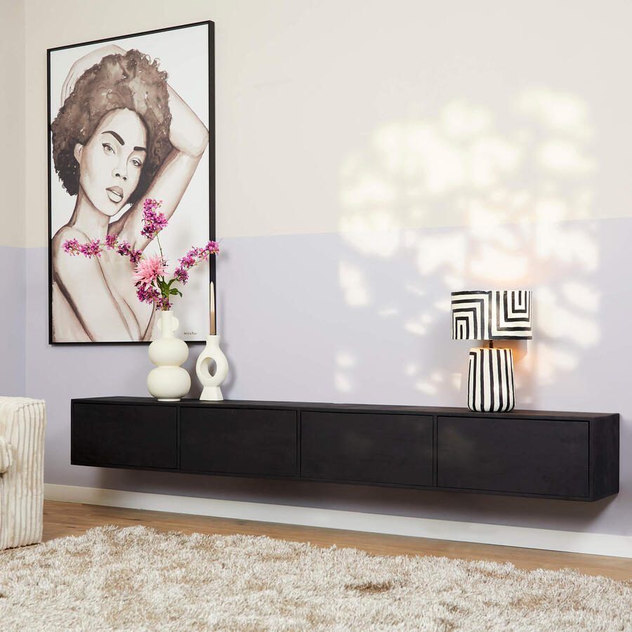 Starfurn Zwevend tv meubel Vision Black | 240 cm-STF-2807