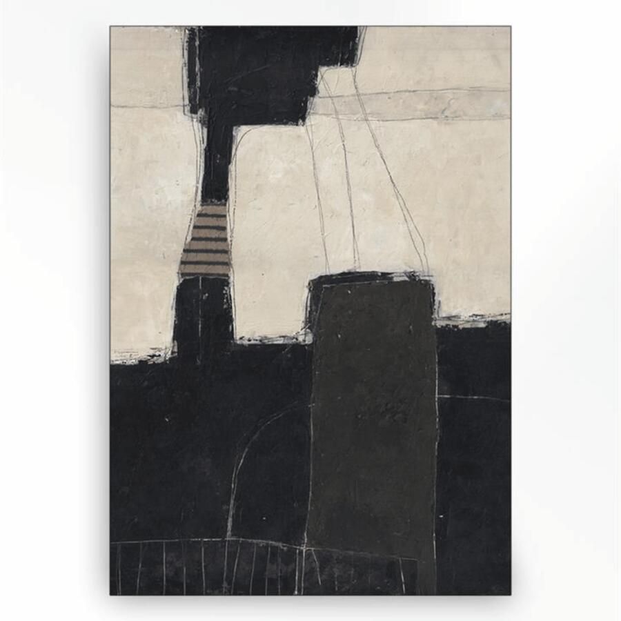 Urban Cotton Wandkleed Abstract 2 in zwart frame Large 145 x 190cm