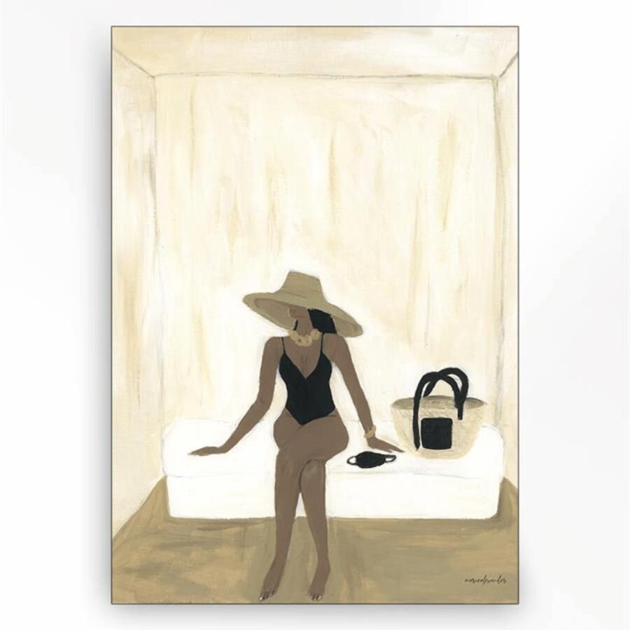 Urban Cotton Wandkleed Luxuriate regardless in zwart frame Small 80 x 110cm