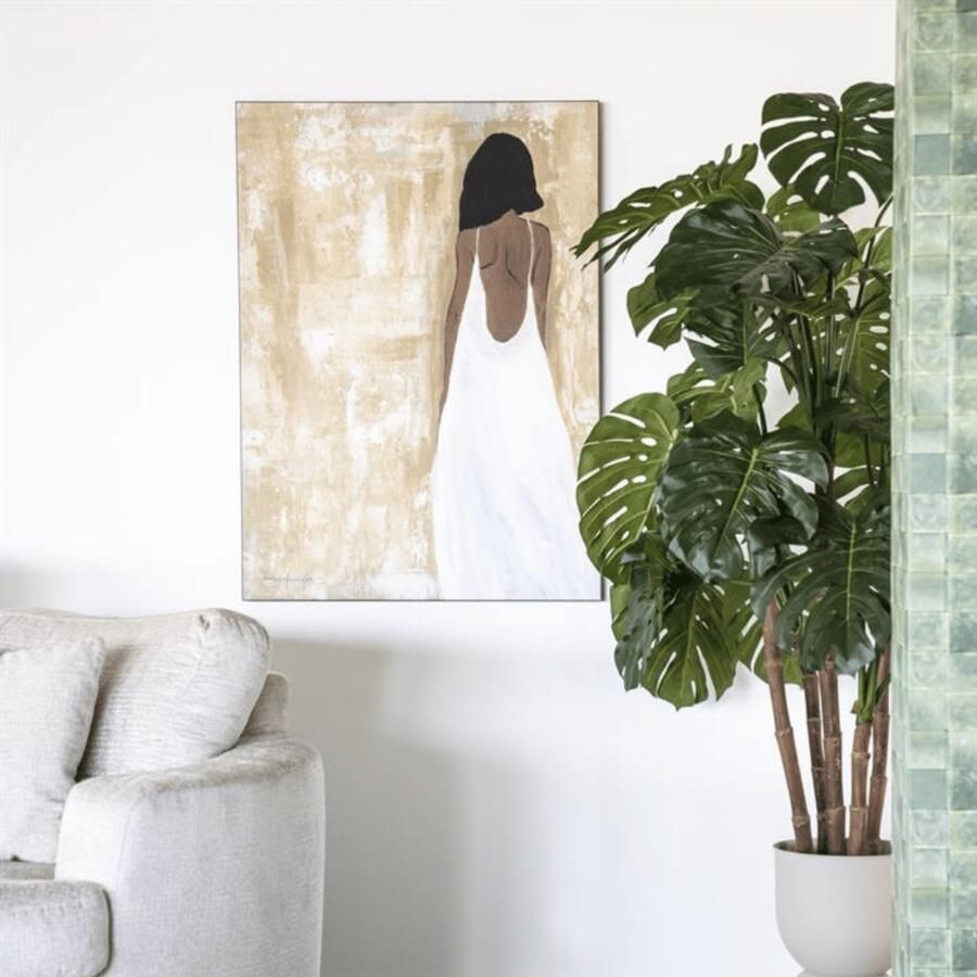 Urban Cotton Wandkleed She opened her heart in zwart frame Small 80 x 110cm