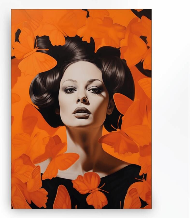 Urban Cotton Wandkleed Abby in zwart frame