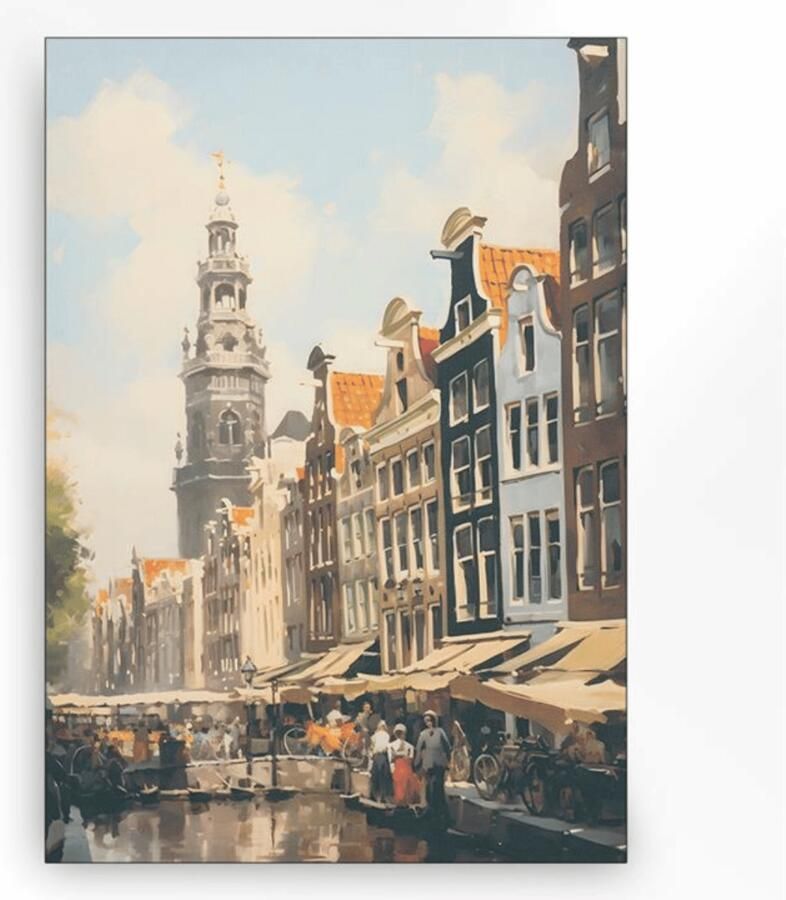 Urban Cotton Wandkleed Amsterdam in zwart frame