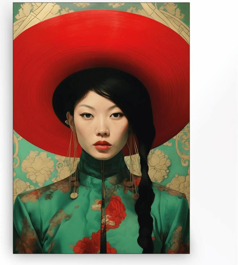 Urban Cotton Wandkleed Amy in zwart frame