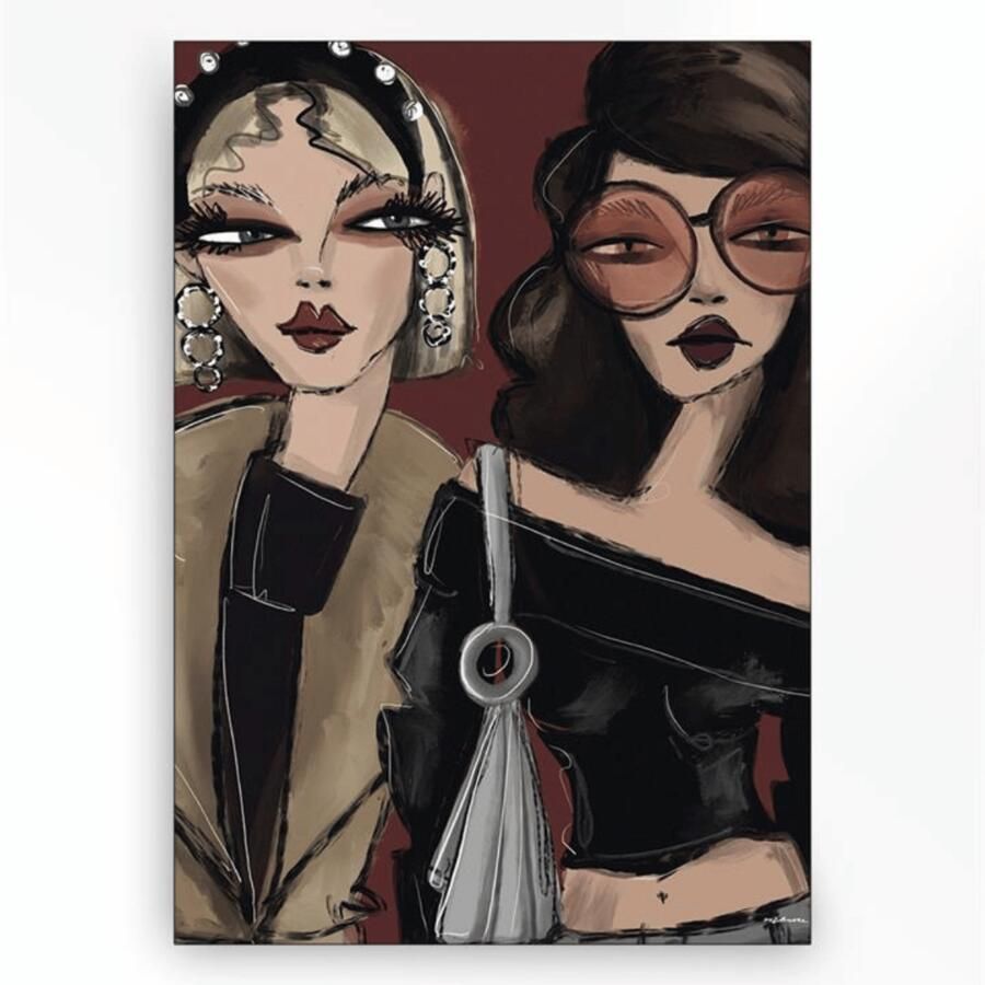 Urban Cotton Wandkleed Fall Friends in zwart frame