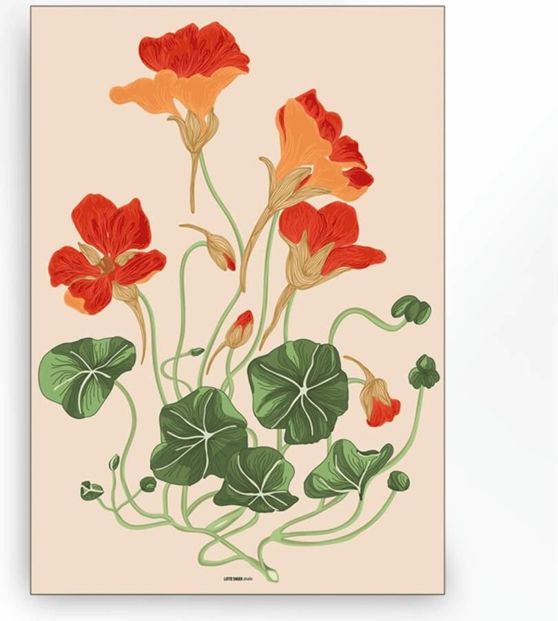 Urban Cotton Wandkleed La Cherry in zwart frame