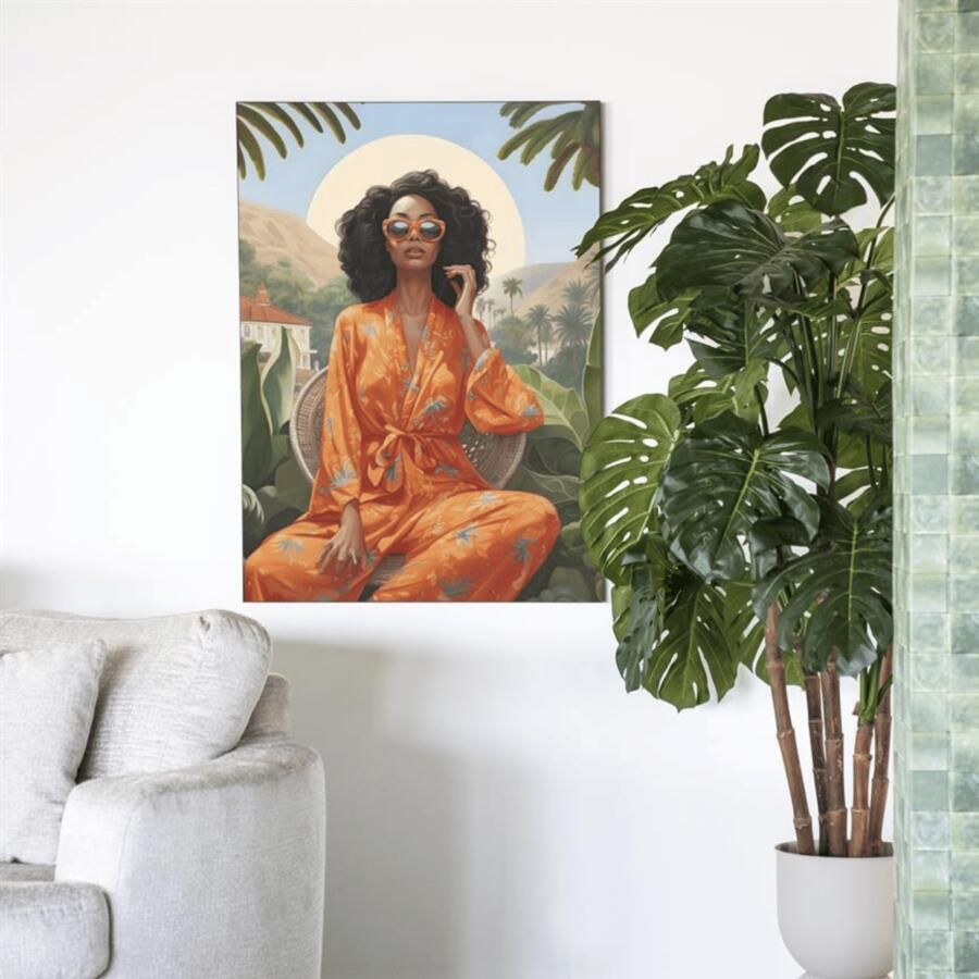 Urban Cotton Wandkleed Mia in zwart frame