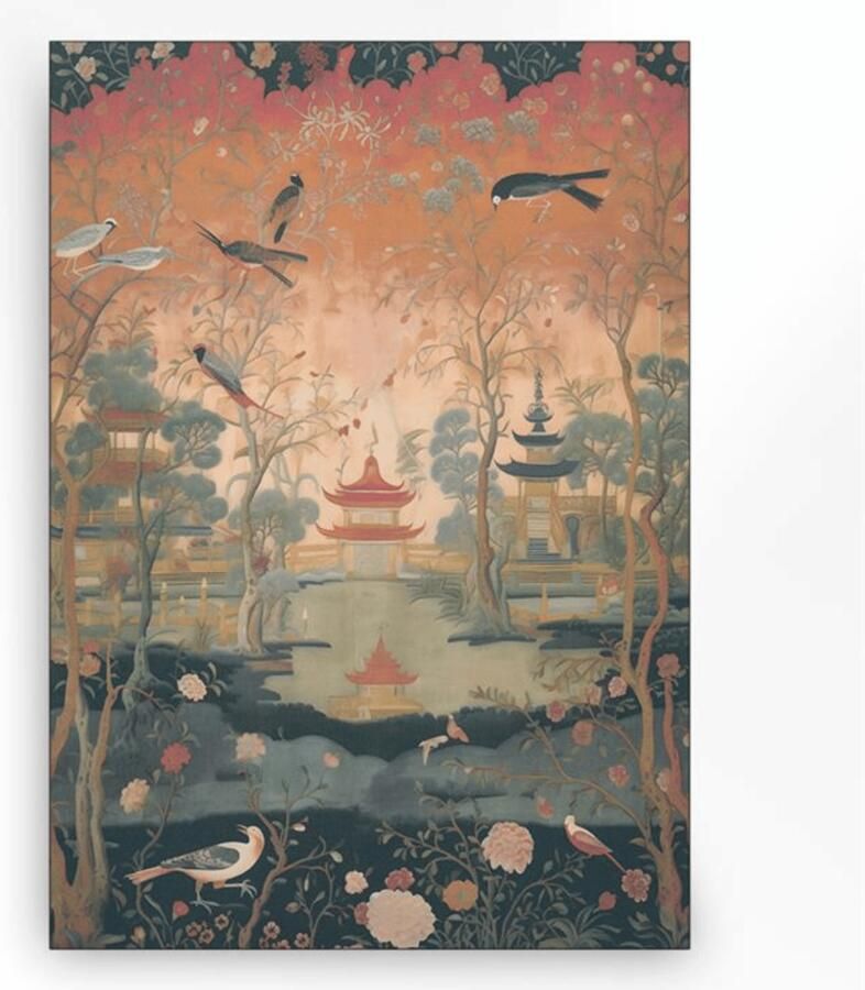 Urban Cotton Wandkleed Oriental Night in zwart frame