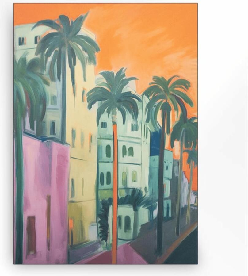 Urban Cotton Wandkleed Palm Street in zwart frame