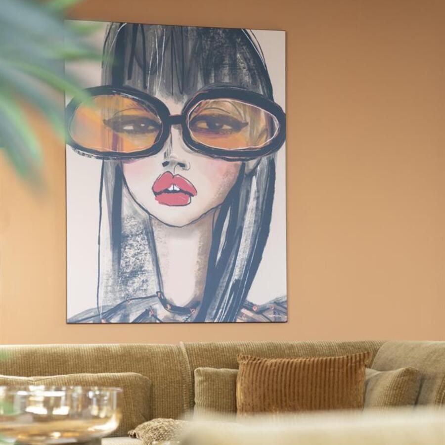 Urban Cotton Wandkleed Sunny Orange in zwart frame