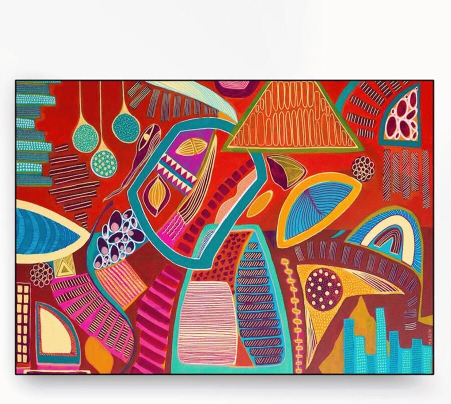 Urban Cotton Wandkleed Vida Marina in zwart frame Large 145 x 190cm