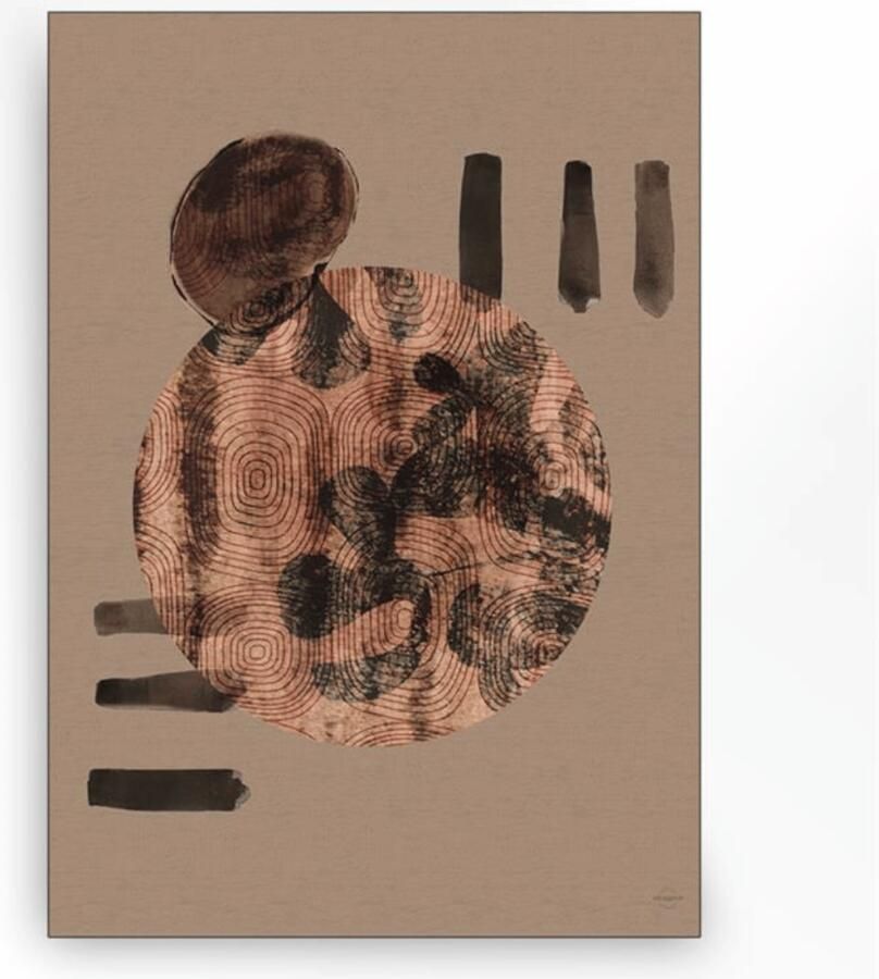 Urban Cotton Wandkleed Wabi-Sabi Lifelines in zwart frame