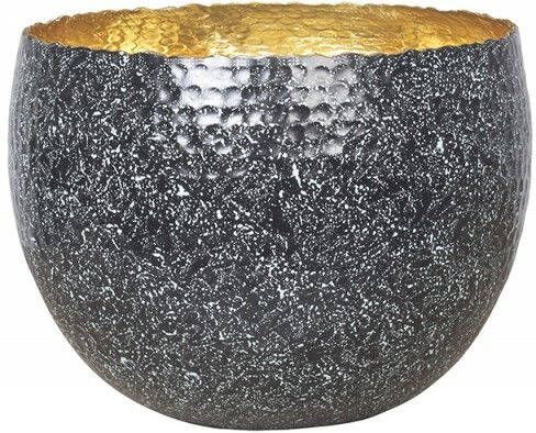 Invicta Interior Handgemaakte decoratieve kom ORIENT 26cm zilver met patina in klassiek gehamerd ontwerp 41563