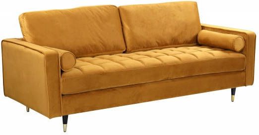 Invicta Interior Design 3-zits loungebank COSY VELVET 220cm mosterdgeel fluwelen veerkern 41072