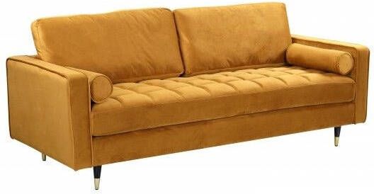 Invicta Interior Design 3-zits loungebank COSY VELVET 220cm mosterdgeel fluwelen veerkern 41072